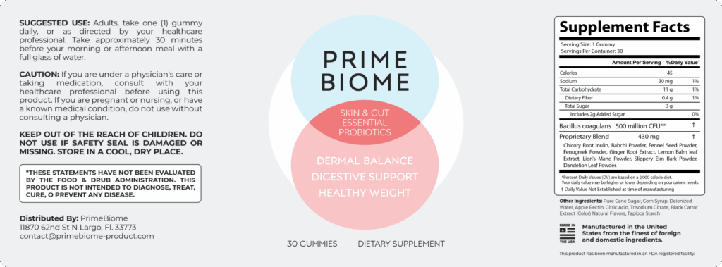 PrimeBiome Label